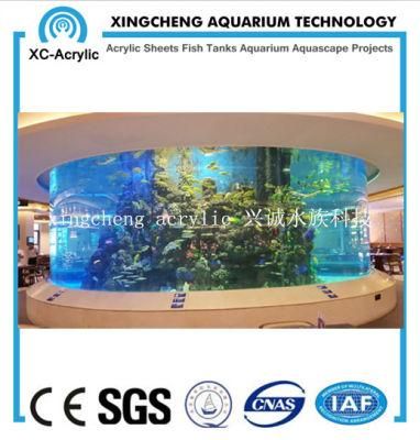 Large Transparent Round Acrylic Aquarium Restaurant Project