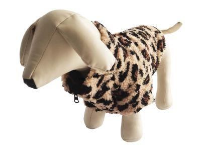 Warm Zip Lamb-Fleece Soft-Lined Leopard Dog Accessories Apparel Pet Clothes