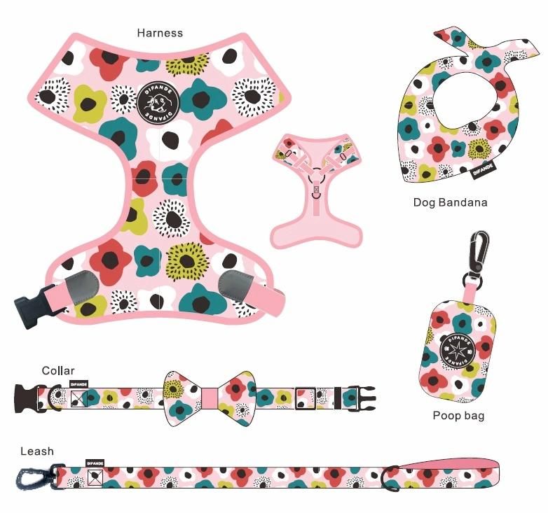 Tactical Soft Pet No Pull Adjustable Dog Harness Leash Set Custom Pet Supplies Reversible Designer Dog Vest Dog Harness