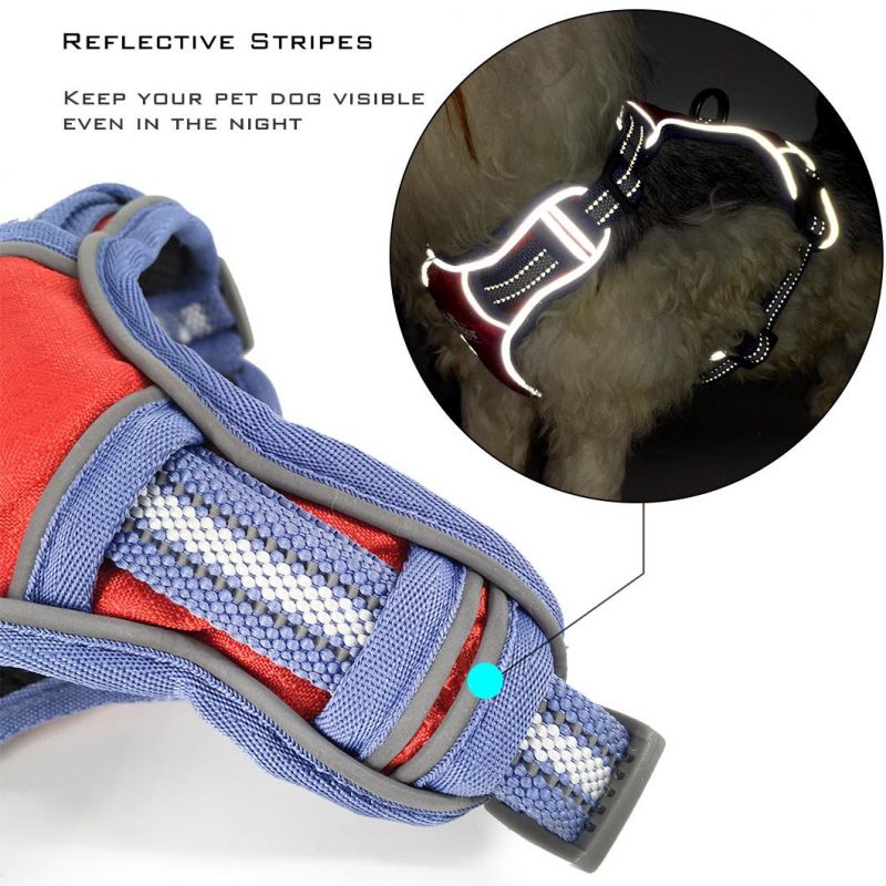 Dog Harness Breathable Safe Adjustable Lightweight Reflective Portable Outdoor Wholesale Pet Products