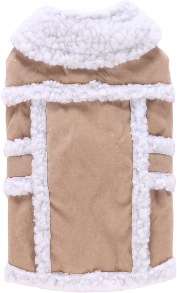 Warm Small Dog Fleece Coat with Exquisite Stitching, Easy Velcro Closure