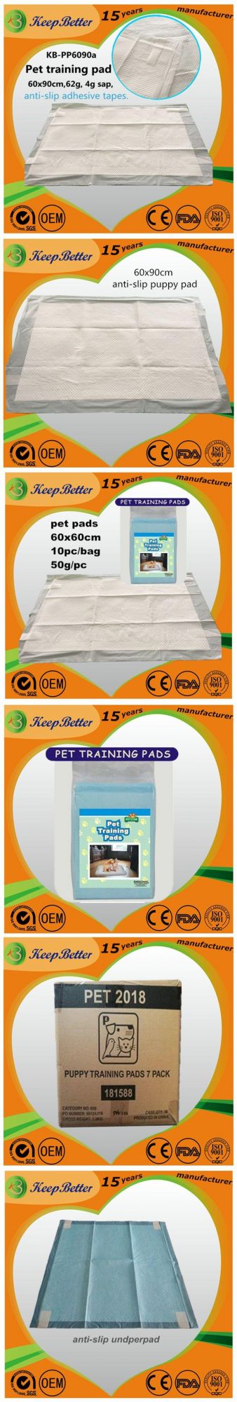Adhesive Stickers Anti-Slip Tapes White Disposable Dog Puppy Pet Potty Training Pads