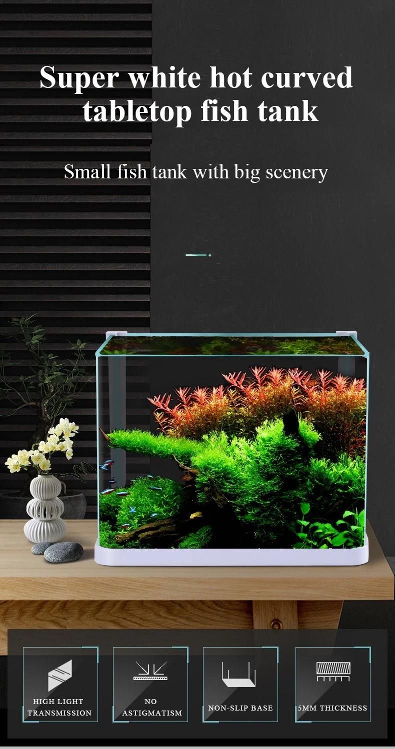 Yee Water Small Large Light Wall Pond Betta Aquarium Accessories 3 in 1 Glass Mini Fish Tank