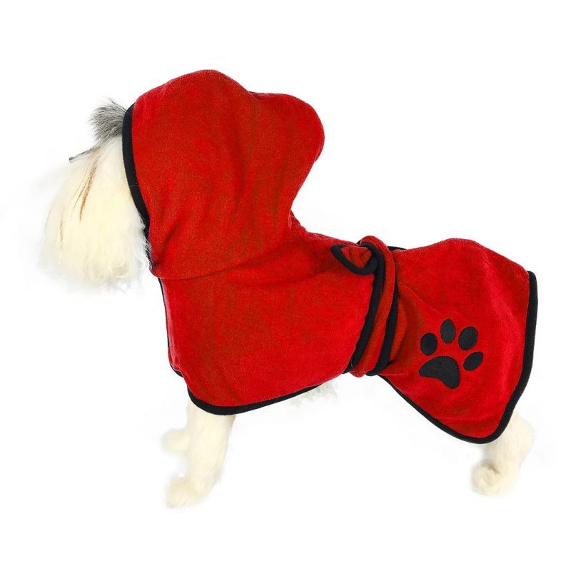 High Quality Wholesale Super Absorbent Soft Towel Robe Dog Cat Bathrobe Grooming Pet Product with Five Colors