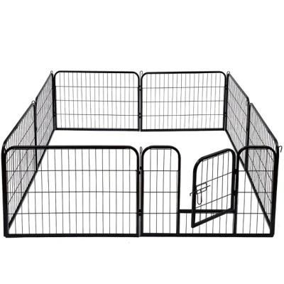 8 Side 60cm, 80cm, &amp; 100cm Tall Heavy Duty Strong Pet Dog Playpen Exercise Cage Puppy Crate Fence Portable Foldable Outdoor