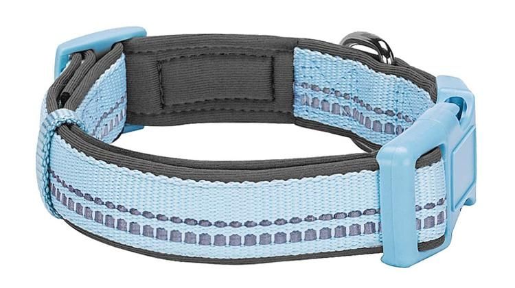 Soft Reflective Fashion Nylon Webbing Neoprene Padded Pet Dog Collar