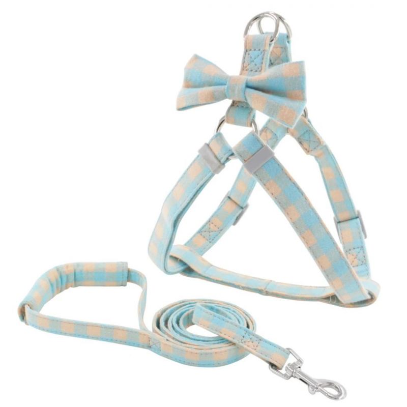 Soft Cotton Webbing Pet Harness with Pet Leash Set