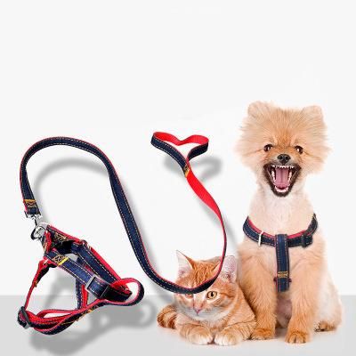 Wholesale Denim Material Dog Harness Suitable for Small and Large Dogs