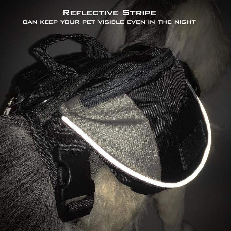 Wholesale Adjustable Outdoor Visiable Durable Hiking Dog Saddle Bag Pet Supply