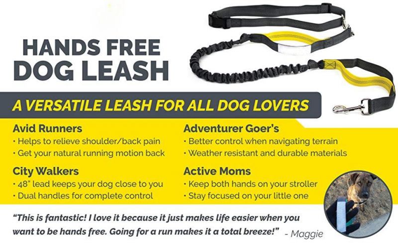 Adjustable Waist Belt Hands Free Retractable Dog Leash