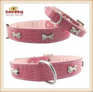 Quality Two Colors Pet Leather Collars/Dog Cat Collar (KC0049)