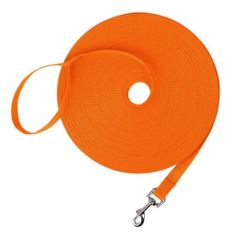 Hot Selling Custom Logo Colorful 15FT 20FT 30FT Nylon Training Leash for Dog Pet Supplier, Dog Leash Manufacturers