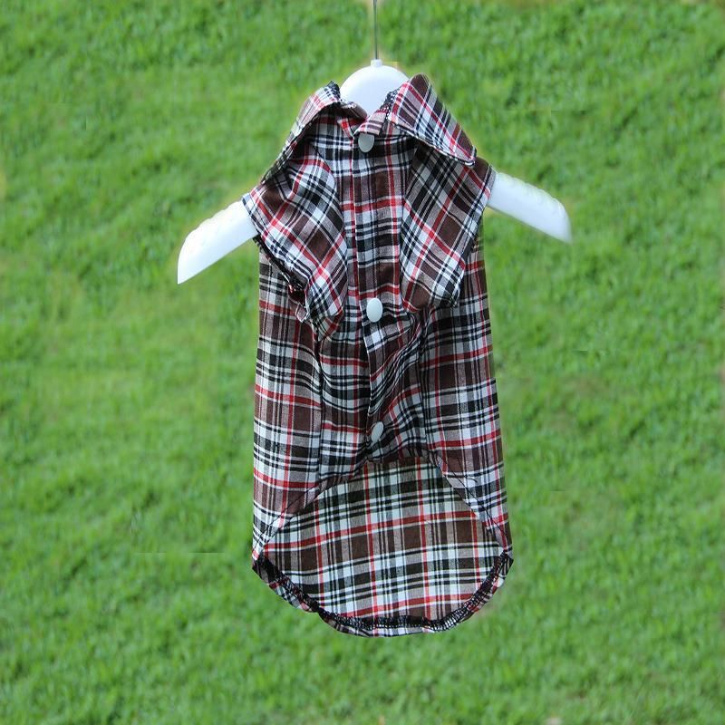 New Pet Clothes Spring Summer Thin Dog Plaid Shirt Small Medium-Sized Dog Clothes Five-Color Shirt