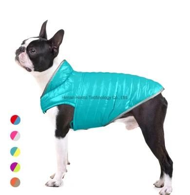 Dog Clothes Reversible Dog Jacket Light Down Double Sided Cotton Colored Reflective Small Medium Dog Clothes