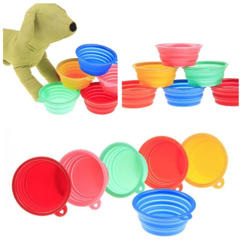 Foldable Dog Pet Travel Food Feeding Bowl Water Dish Portable Silicone Bowl