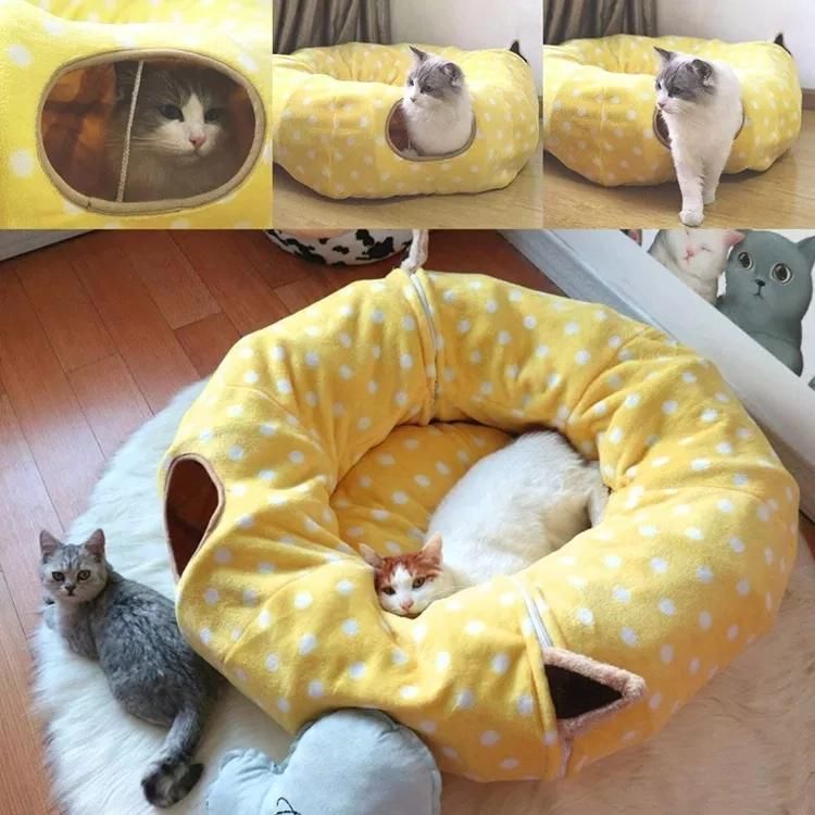 Hot Sale Luxury Warm and Durable Collapsible Cat Tunnel Bed