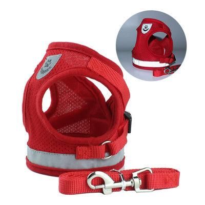 Vest Harness Leash Adjustable Mesh Vest Dog Harness Collar Chest Strap Leash Harnesses