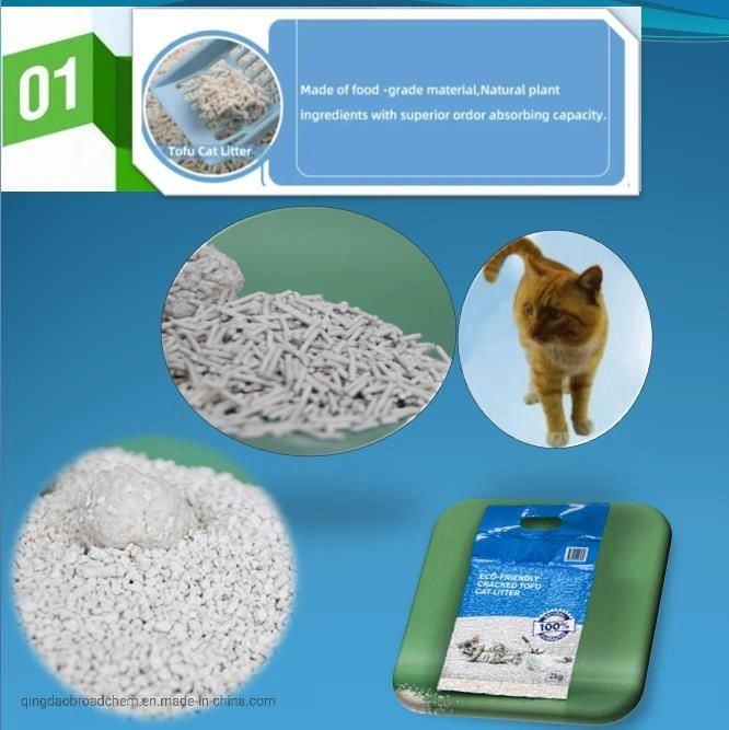 Food Grade Pet Sand Product Tofu Control Cat Toilet Litter Soluble in Water Adsorbent Flavored Flushable Tofu Cat Litter