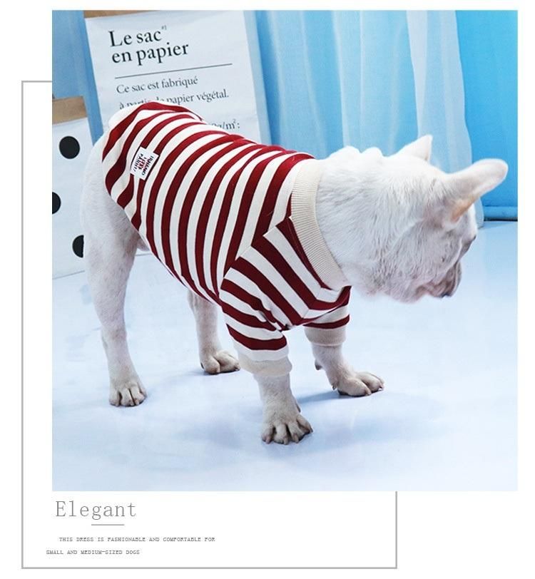 Dog Clothes Summer Spring Winter Autumn Cotton Printed Stripe Pet Dog Clothes for Small Medium Dogs Cats Accessories