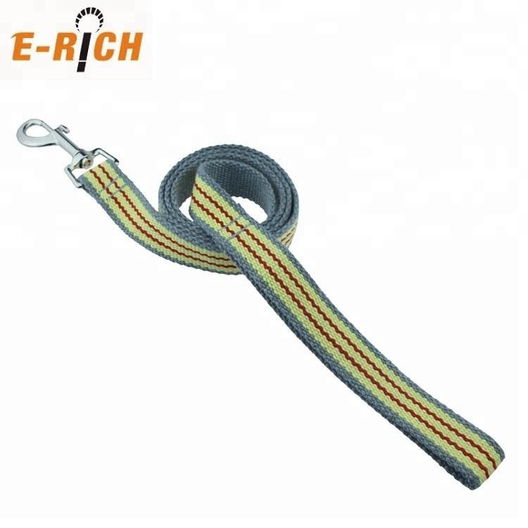 Factory Wholesale Stripe Cotton Pet Dog Leash Lead for Outdoor