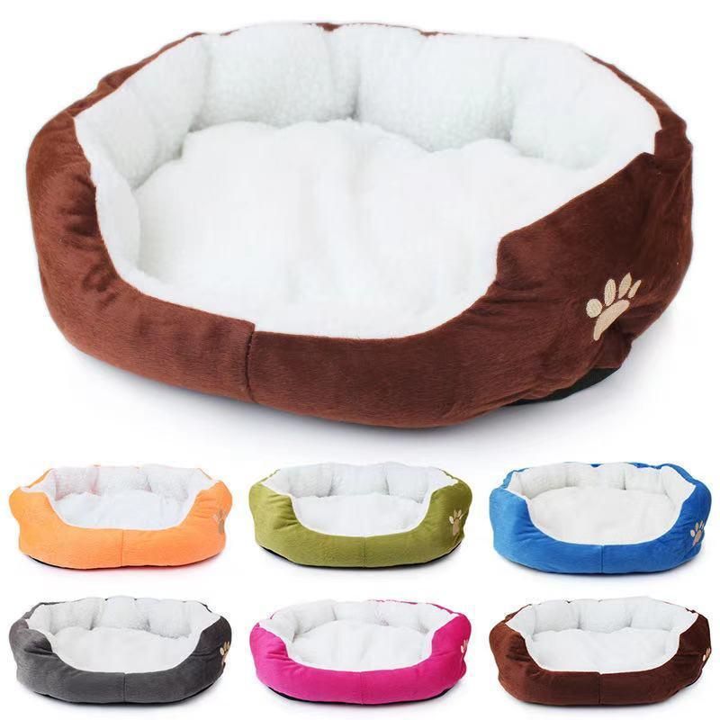 Pet Dog Cat Fleece Warm Bed House Plush Cozy Nest Mat Pad Portable Sleeping Bed