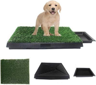 Wanhe China Factory Portable Waterproof Fake Grass Dog Training Pads Reusable and Portable Trainer Tray