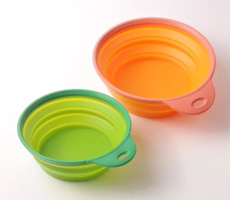 OEM ODM Colorful Single Ear Foldable Travel Collapsible Silicone Pet Bowl