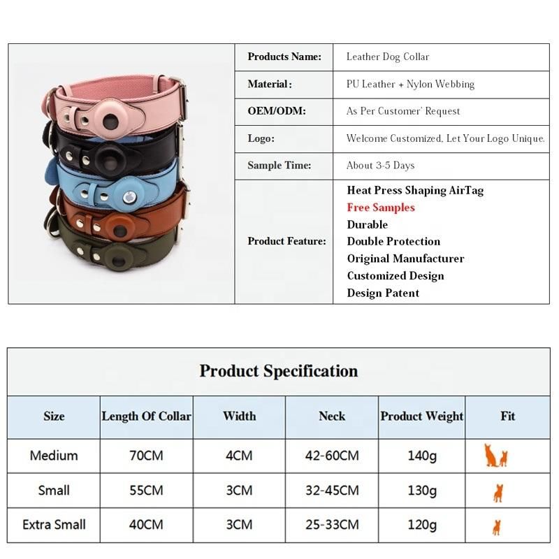 Airtag Dog Collar Holder Adjustable Air Tag Dog Collar Holder Fits Small Medium and Large Dogs