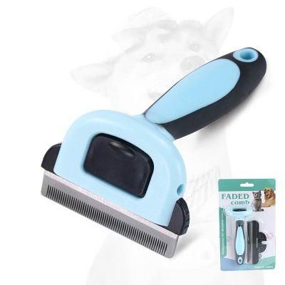Hot Sale Deshedding Tool ABS Non-Slip Handle Stainless Steel Pet Dematting Grooming Comb