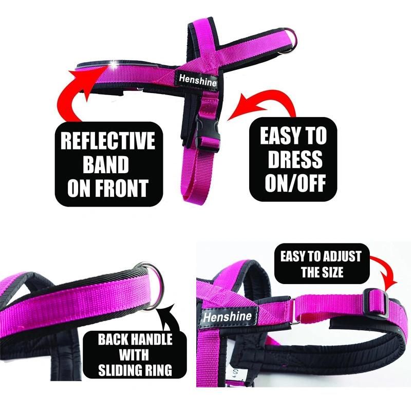 Reflective and Adjustable Padded Dog Harness with Control Handle, Dog Sport Harness Easy to Put on and Take off