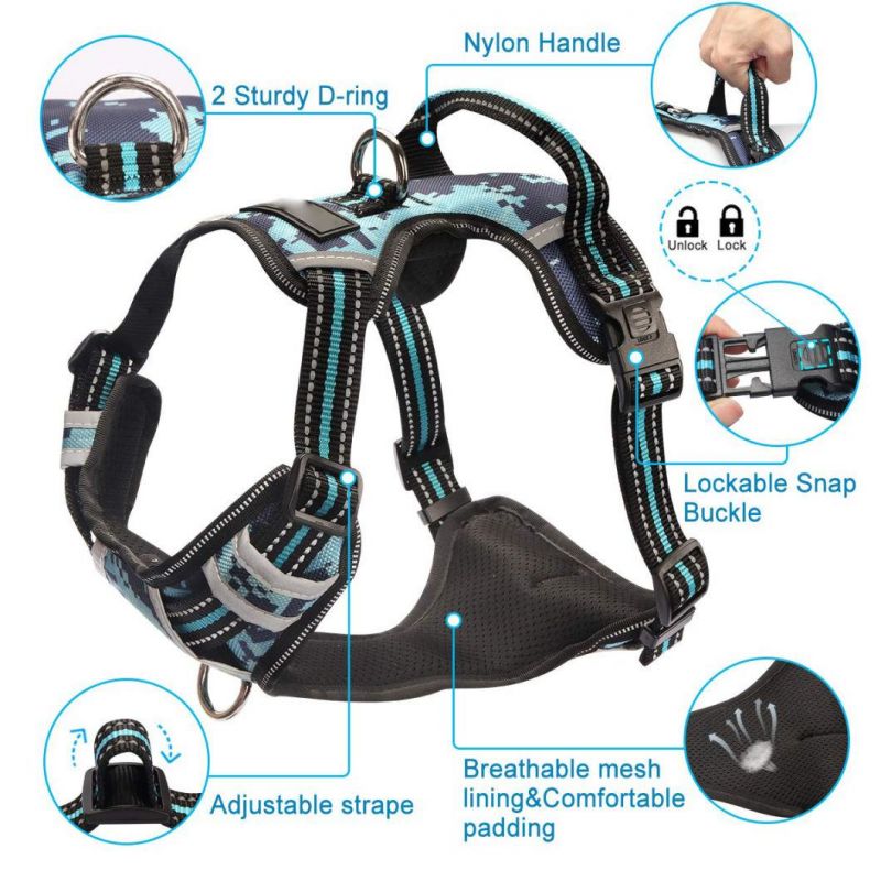Reflective Oxford Outdoor Vest Front/Back No-Pull Pet Harnesses Dog Training Harness
