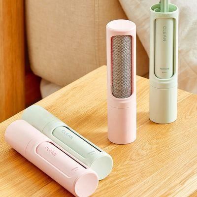 Reusable Travel Lint Roller Brush Portable Pet Fur Brush Pet Hair Remover with Self Cleaning