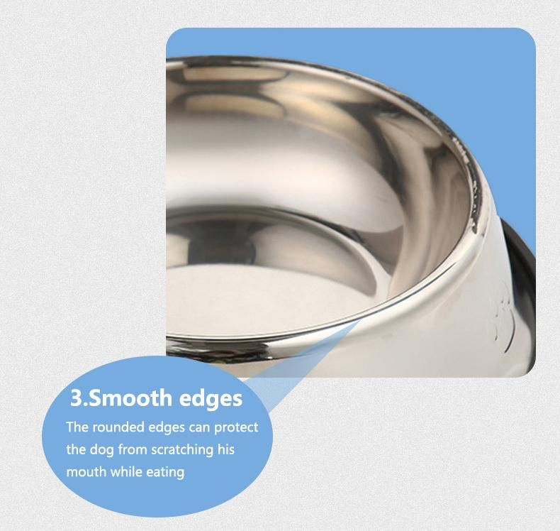 Wholesale Stainless-Steel Non-Skid Silicone Mat Pet Dog Feeder Water Bowl