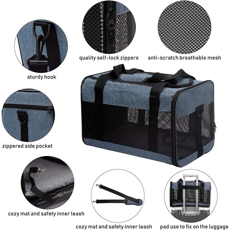 Airline Approved Portable Breathable Pet Carrier Dog Cat Travel Bag