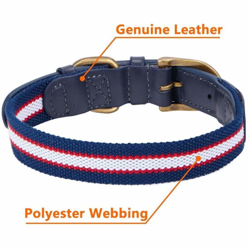 Polyester Fabric Leather Webbing Pet & Dog Accessories Collar
