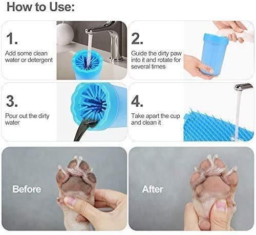 Portable Dog Paw Cleaner for Claw Care Line, Small/Medium Dogs