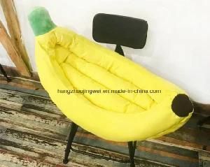 Banana Shape Soft Plush Round Pet Dog Bed Cat Bed