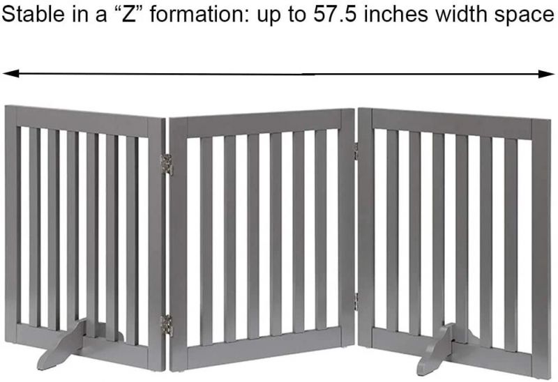 Free Standing Adjustable Dog Gate Folding Pet Dog Wooden Pet Gate