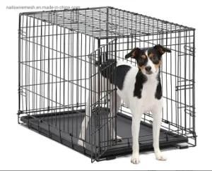 Factory supply Wholesale Black Metal Pet Dog Crate Durable Outdoor Large Folding Pet Dog Cage