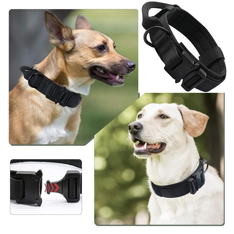 Dog Leash Tactical Collar Nylon Dog Collar Large