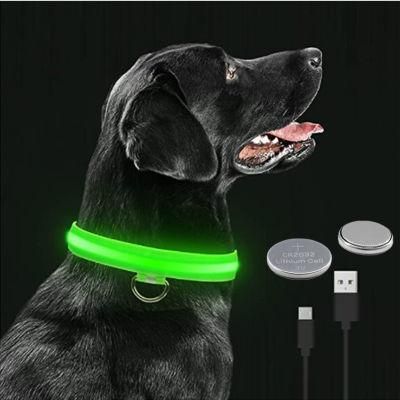 LED Glowing Dog Collar Adjustable Flashing Rechargea Luminous Collar
