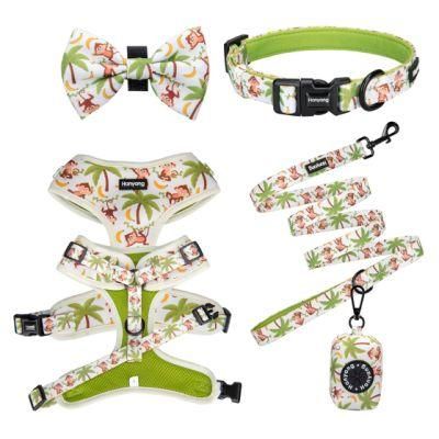 OEM Sublimation Pet Supplies Neck Adjustable Pet Harness Custom Dog Harness with Print Polyester Pet Collar
