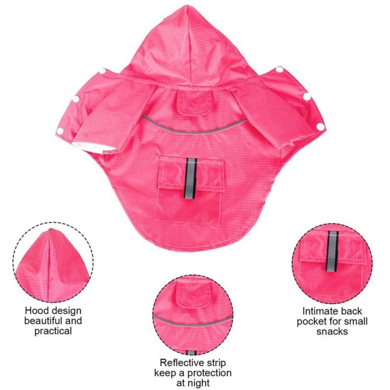 Ropa Impermeable PARA Perrosreflective Waterproof Dog Jacket Dog Raincoat Dog Rain Poncho W. Pocket Dog Garment