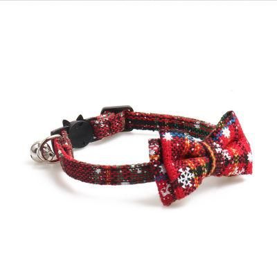 Christmas Pet Collar Cat Collar Snowflake Collar with Bell Buckle