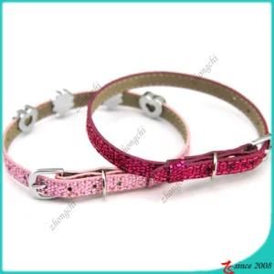 Pink Shinny Leather Cats Collar for Pet accessories (PC16041402)