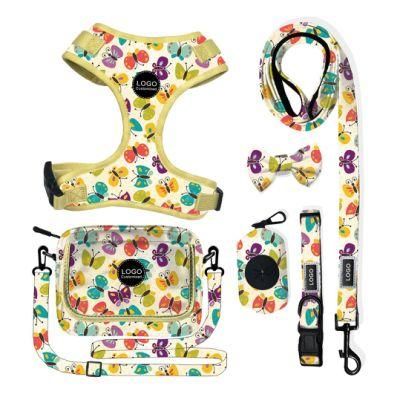 Summer High Quality Dog Harness with Matching Pouch T-Shirt Dog Cat Waist Bag with Collar Lead