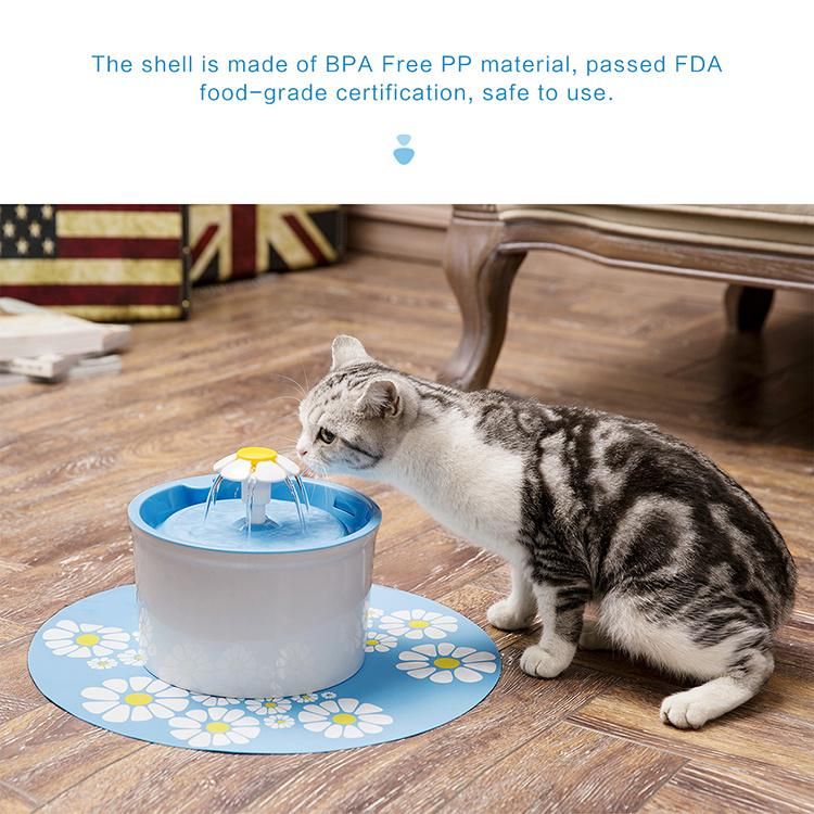 1.6L Automatic Cat Dog Water Fountain Electric Pet Drinking Feeder Bowl USB Mute Water Dispenser with Mat Pets Drinker Feeder