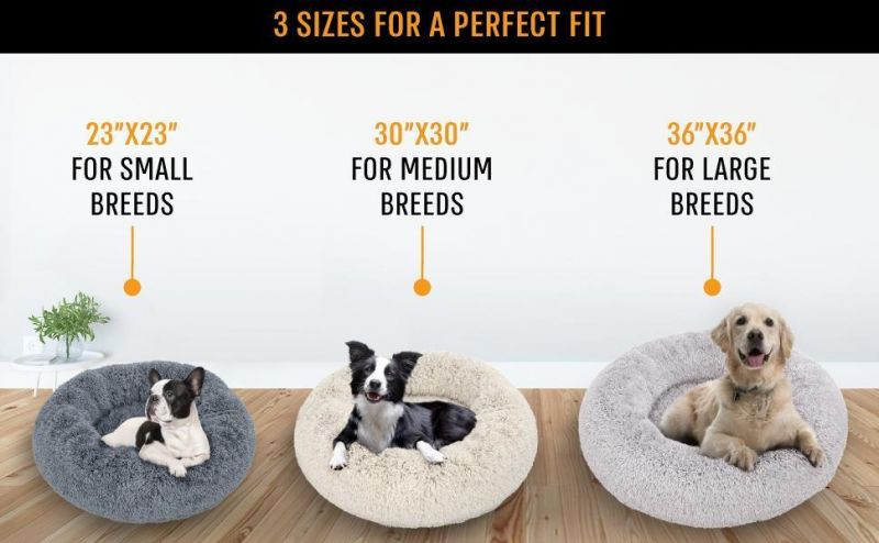 Hot Sale Pet Bed Comfortable Soft Plush Round Dog Bed