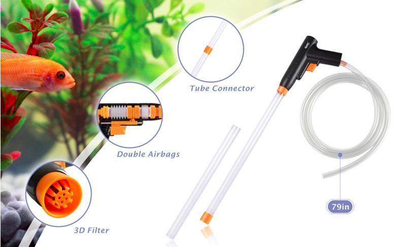 Aquarium Gravel Cleaner New Quick Water Changer with Air-Pressing