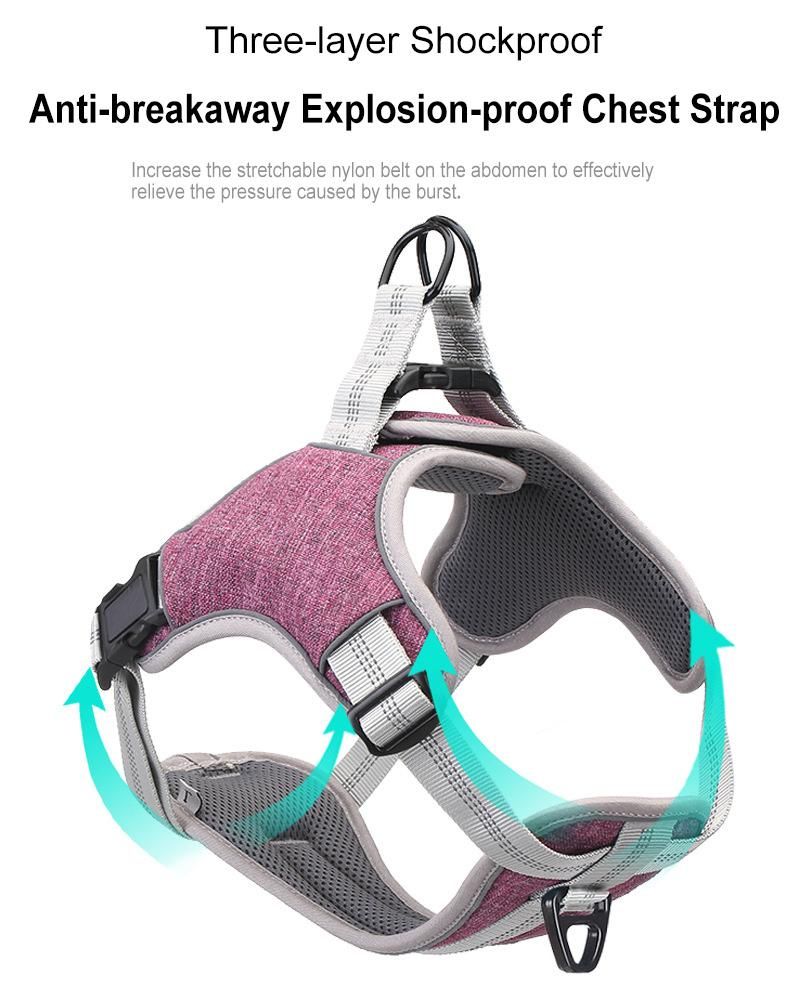 Comfortable Outdoor Fun Time No-Pull Nylon Solid Color Anti Bite Dog Harness